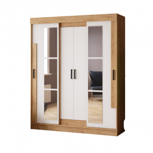 Шкаф-купе распашной 4-х створчатый Твист Коричневый  Белый 170х53х210