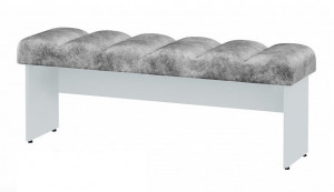 Пуф Пф-01 Мемори Белый/ велюр серый (1246*420*360)