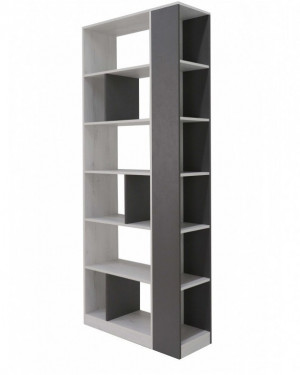 Стеллаж открытый дуб эльза/темно-серый лофт 90Х33Х220