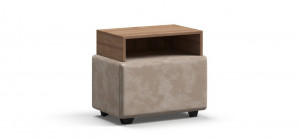 Тумба Босс велюр алькантара пепел/орех селект  50x42x45
