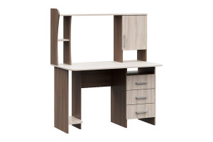 Стол компьютерный прямой №5  ясень шимо светлый/ ясень шимо темный 120х67х142