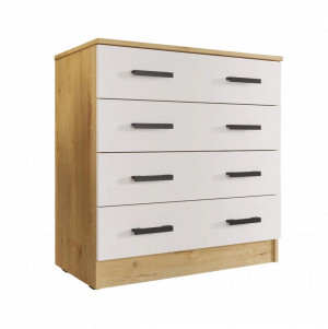 Комод 4 ящика Эко К800 дуб Вотан / белый гладкий 80х44х83