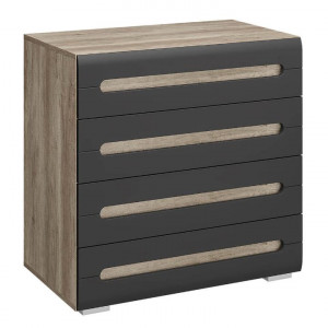 Комод 4 ящика Наоми КМ-09 дуб каньон/серый