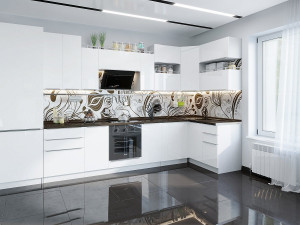 Кухонный гарнитур угловой Фьюжн-02 белый 260х110