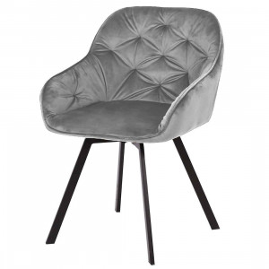 Стул Гале Блювел с поворотным механизмом серый велюр 55х61х79