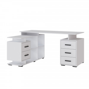 Стол компьютерный угловой СКМУ 3 белый 150х110х75