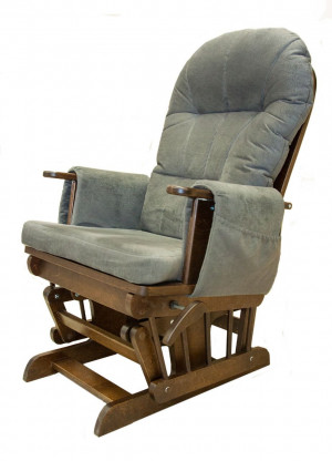 Кресло маятник со стопором качания 3 положения спинки серый велюр 62х56х147