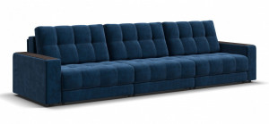 Диван прямой Босс гранд  Велюр монолит синий 340см