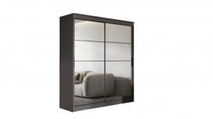 Шкаф-купе 2-х створчатый с зеркалом ГРАНД Графит 200х61х220
