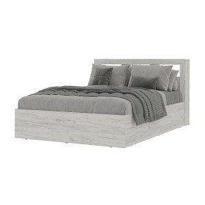 Кровать двуспальная Гранд Дуб Крафт Белый 140х200