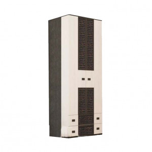 Шкаф распашной 2-х створчатый с ящиками Конго венге\дуб светлый  85х60х230