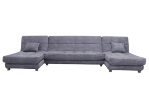 Диван  п-образный раскладной ППУ Финка велюр графит  400х150