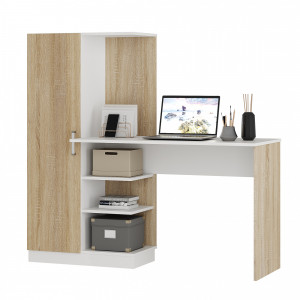 Стол компьютерный Бейсик Дуб сонома/белый 145х135х50