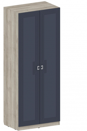 Шкаф распашной 2-х створчатый Лежер ШК-3117 синий/дуб серый 92х59х230