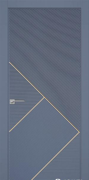 Дверь межкомнатная аэлита Demand 4 синяя с молдингом 200х70