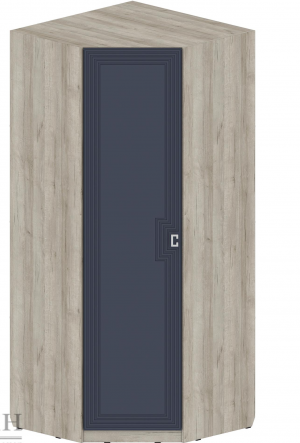 Шкаф угловой распашной Лежер ШК-3121 синий/дуб серый 98х98х230