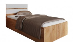 Кровать односпальная Лофт белый/дуб золотой 90х200