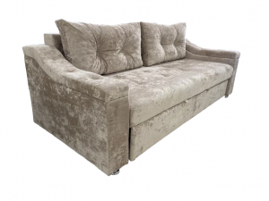 Диван прямой с тройной раскладкой ППУ бежевый плюш 230 см