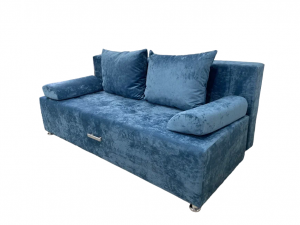 Диван прямой Еврокнижка с прошивкой голубой 190 см