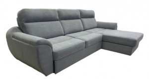 Диван угловой раскладной с оттоманкой серый 300х210