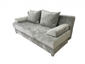 Диван прямлй раскладной ППУ  Еврокнижка в сером плюше 190 см