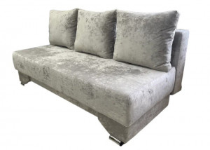 Диван  прямой раскладной Лотос с пружинным блоком серый плюш 200 см
