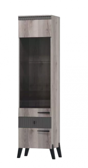 Шкаф витрина пенал с ножками Ольга 3 дуб делано в Радужном 52х42х215