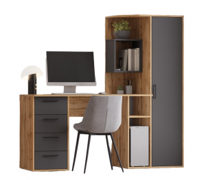 Стол компьютерный прямой левый СК 15  Термит серый 165х55х162