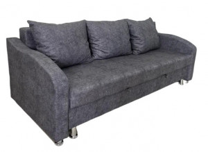 Диван прямой раскладной ППУ Еврокнижка с подлокотниками серая 220 см