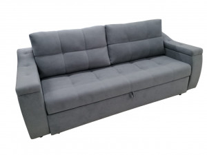 Диван прямой раскладной НПБ Премьер ТТ  серый велюр 235 см