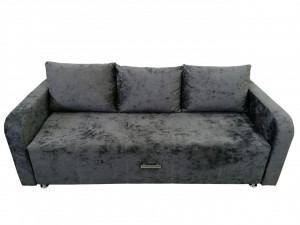 Диван прямой раскладной ППУ Еврокнижка графит плюш 220 см