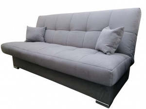 Диван прямой раскладной Милан серый велюр 200 см