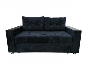Диван прямой  ТТ раскладной НПБ черный плюш  180 см