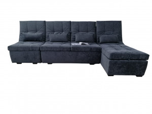 Диван угловой раскладной София  графит велюр 300х172