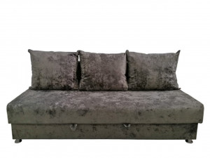 Диван прямой раскладной Озон серый плюш 190 см