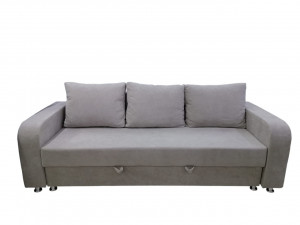 Диван прямой раскладной НПБ Еврокнижка бежевый велюр 220 см