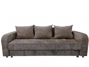 Диван прямой раскладной ППУ Еврокнижка бежевый плюш 220 см.