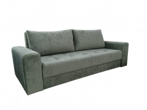 Диван прямой раскладной НПБ Сохо зеленый плюш 250 см.