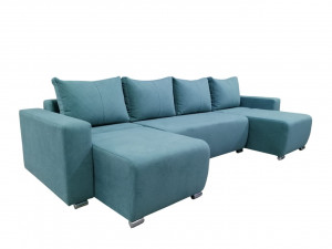 Диван раскладной Универсальный модульный велюр бирюзовый  320х105см.