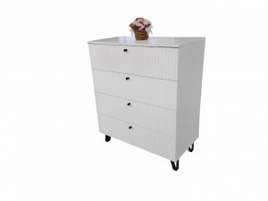 Комод  4 ящика Оливия белый 85х101х44