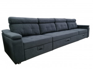 Диван Премиум модульный п - образный тройной расклад серый графит 390*105/170