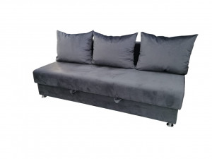 Диван прямой Озон без подлокотников велюр серый 190х90