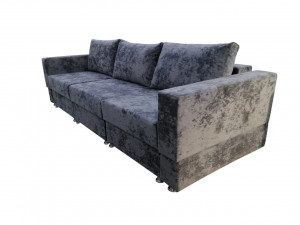 Диван трансформер серый плюшевый 285х107