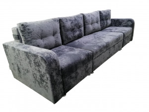 Диван модульный Норд П- образный серый плюш 330х110