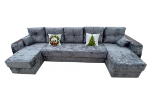 диван прямой раскладной Эдинбург Д3+оттоманка+оттоманка плюш велюр 390см