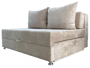 Диван прямой раскладной ППУ Баян бежевый плюш 140 см