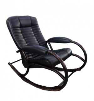 Кресло-качалка нагрузка до 350 кг. экокожа цвет коричневый