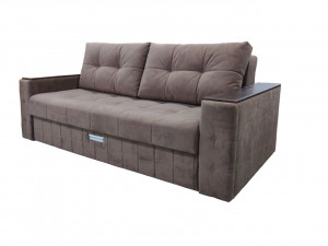 Диван-кровать Лорд со столиком коричневый велюр