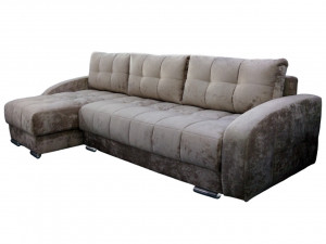 Диван-кровать угловой Ника Премиум  бежевый плюш 320х160