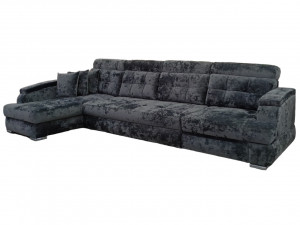 Диван угловой раскладной Престиж 6 модулный серый плюш 385х175 см